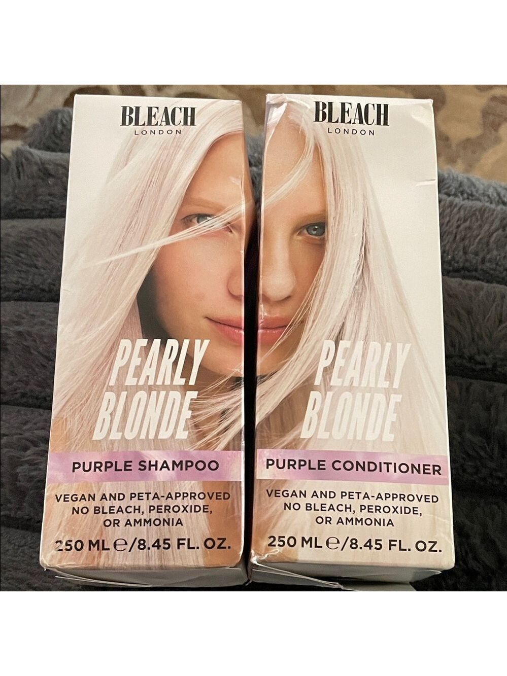 Bleach London Pearly Blonde Purple Shampoo and Purple Conditioner set
